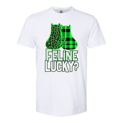 Funny Feline Lucky Feeling My Cats Luck St Patrick's Gift Softstyle CVC T-Shirt