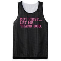 Faith First Let Me Thank God Christian Humor Mesh Reversible Basketball Jersey Tank