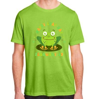 Funny Frog Lovers Happy Leap Day February 29 Green Vintage Adult ChromaSoft Performance T-Shirt