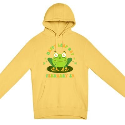 Funny Frog Lovers Happy Leap Day February 29 Green Vintage Premium Pullover Hoodie