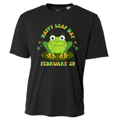 Funny Frog Lovers Happy Leap Day February 29 Green Vintage Cooling Performance Crew T-Shirt