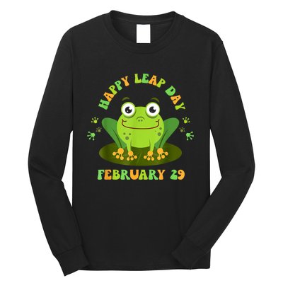 Funny Frog Lovers Happy Leap Day February 29 Green Vintage Long Sleeve Shirt