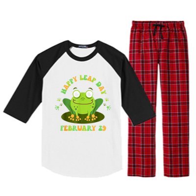 Funny Frog Lovers Happy Leap Day February 29 Green Vintage Raglan Sleeve Pajama Set