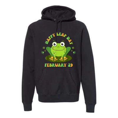 Funny Frog Lovers Happy Leap Day February 29 Green Vintage Premium Hoodie