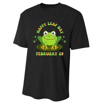 Funny Frog Lovers Happy Leap Day February 29 Green Vintage Performance Sprint T-Shirt