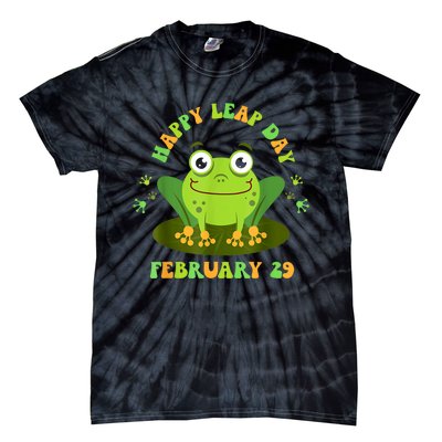 Funny Frog Lovers Happy Leap Day February 29 Green Vintage Tie-Dye T-Shirt