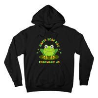 Funny Frog Lovers Happy Leap Day February 29 Green Vintage Tall Hoodie