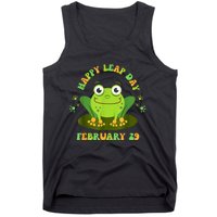 Funny Frog Lovers Happy Leap Day February 29 Green Vintage Tank Top