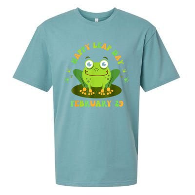 Funny Frog Lovers Happy Leap Day February 29 Green Vintage Sueded Cloud Jersey T-Shirt