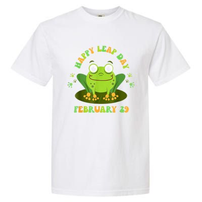 Funny Frog Lovers Happy Leap Day February 29 Green Vintage Garment-Dyed Heavyweight T-Shirt