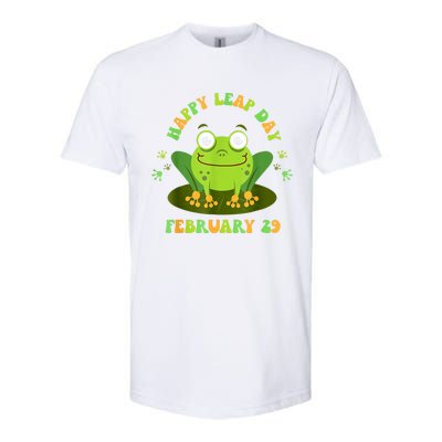 Funny Frog Lovers Happy Leap Day February 29 Green Vintage Softstyle CVC T-Shirt