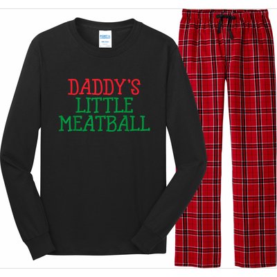 Funny Food Lovers Humor Daddys Little Meatball Gift Long Sleeve Pajama Set