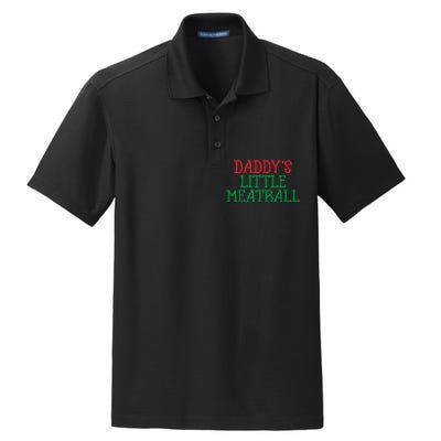 Funny Food Lovers Humor Daddys Little Meatball Gift Dry Zone Grid Polo