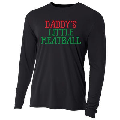 Funny Food Lovers Humor Daddys Little Meatball Gift Cooling Performance Long Sleeve Crew