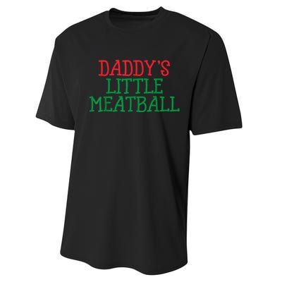 Funny Food Lovers Humor Daddys Little Meatball Gift Performance Sprint T-Shirt