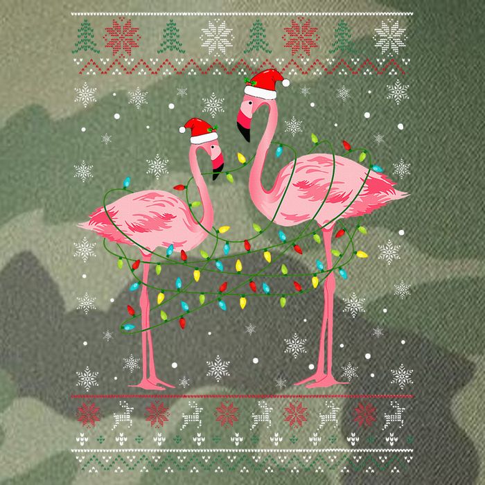 Funny Flamingo Lights Tangled Ugly Sweater Xmas  Legacy Tie Dye Trucker Hat