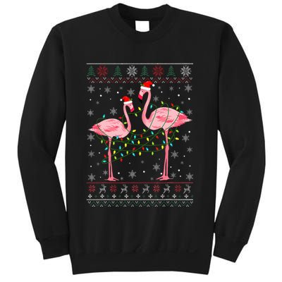 Funny Flamingo Lights Tangled Ugly Sweater Xmas  Sweatshirt