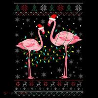 Funny Flamingo Lights Tangled Ugly Sweater Xmas  Sweatshirt