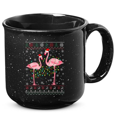 Funny Flamingo Lights Tangled Ugly Sweater Xmas  15oz Campfire Ceramic Mug