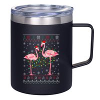 Funny Flamingo Lights Tangled Ugly Sweater Xmas  12oz Stainless Steel Coffee Mug