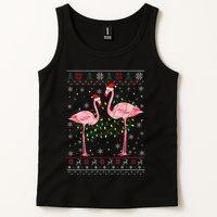 Funny Flamingo Lights Tangled Ugly Sweater Xmas  Tank Top