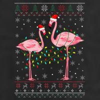 Funny Flamingo Lights Tangled Ugly Sweater Xmas  Golf Towel