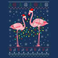 Funny Flamingo Lights Tangled Ugly Sweater Xmas  Infant Baby Jersey Bodysuit