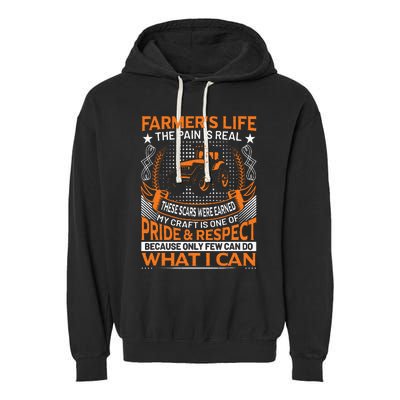 Funny Farmer’s Life Tractors Planting Crops Men Women Garment-Dyed Fleece Hoodie