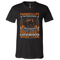 Funny Farmer’s Life Tractors Planting Crops Men Women V-Neck T-Shirt