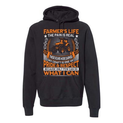 Funny Farmer’s Life Tractors Planting Crops Men Women Premium Hoodie