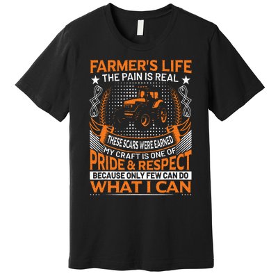 Funny Farmer’s Life Tractors Planting Crops Men Women Premium T-Shirt