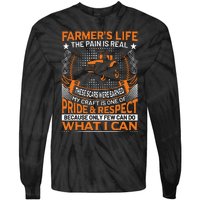 Funny Farmer’s Life Tractors Planting Crops Men Women Tie-Dye Long Sleeve Shirt