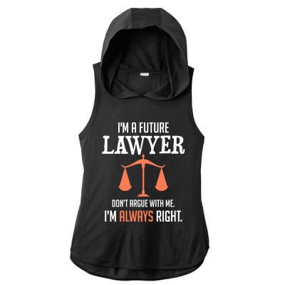 Funny Future Lawyer Law School Student Gift Ladies PosiCharge Tri-Blend Wicking Draft Hoodie Tank