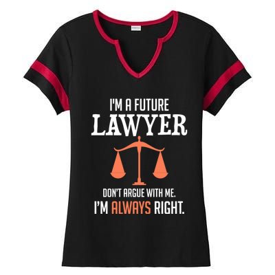 Funny Future Lawyer Law School Student Gift Ladies Halftime Notch Neck Tee