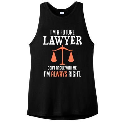 Funny Future Lawyer Law School Student Gift Ladies PosiCharge Tri-Blend Wicking Tank