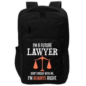 Funny Future Lawyer Law School Student Gift Impact Tech Backpack