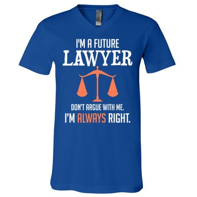 Funny Future Lawyer Law School Student Gift V-Neck T-Shirt