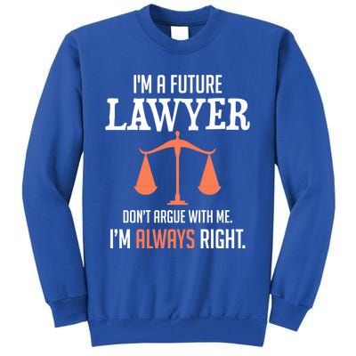 Funny Future Lawyer Law School Student Gift Tall Sweatshirt