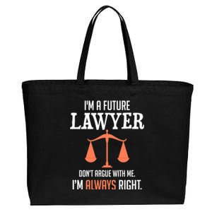 Funny Future Lawyer Law School Student Gift Cotton Canvas Jumbo Tote