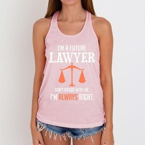 Funny Future Lawyer Law School Student Gift Women's Knotted Racerback Tank