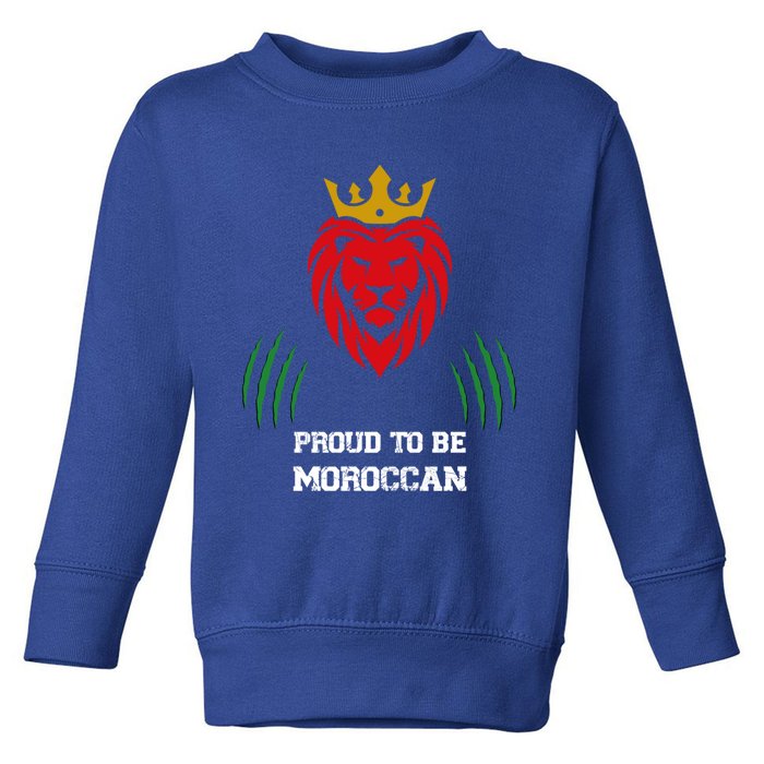 Funny Football Lover Moroccan Lion Fans Football And Soccer Funny Gift Toddler Sweatshirt