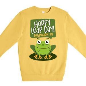 Funny Frog Lover Hoppy Leap Day February 29 Gift Premium Crewneck Sweatshirt