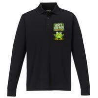 Funny Frog Lover Hoppy Leap Day February 29 Gift Performance Long Sleeve Polo