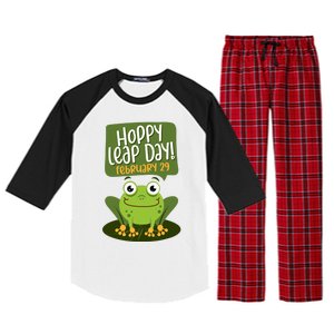 Funny Frog Lover Hoppy Leap Day February 29 Gift Raglan Sleeve Pajama Set