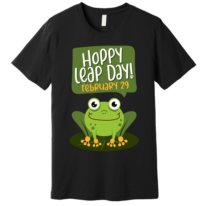 Funny Frog Lover Hoppy Leap Day February 29 Gift Premium T-Shirt