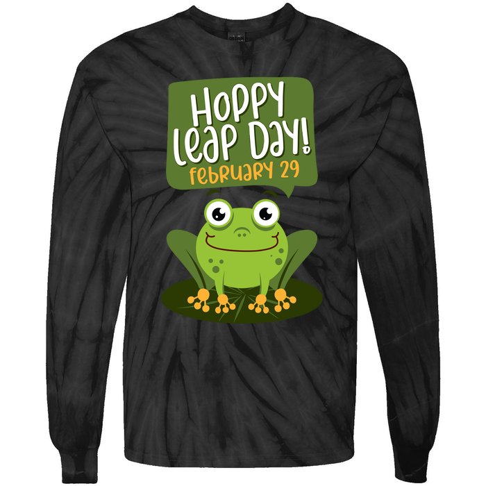 Funny Frog Lover Hoppy Leap Day February 29 Gift Tie-Dye Long Sleeve Shirt