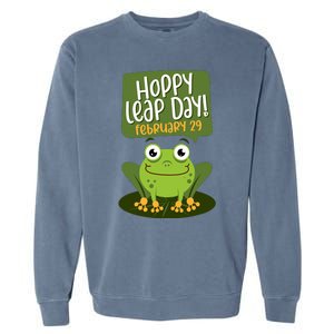 Funny Frog Lover Hoppy Leap Day February 29 Gift Garment-Dyed Sweatshirt