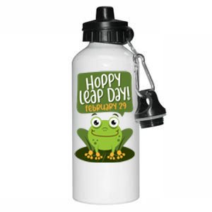 Funny Frog Lover Hoppy Leap Day February 29 Gift Aluminum Water Bottle 