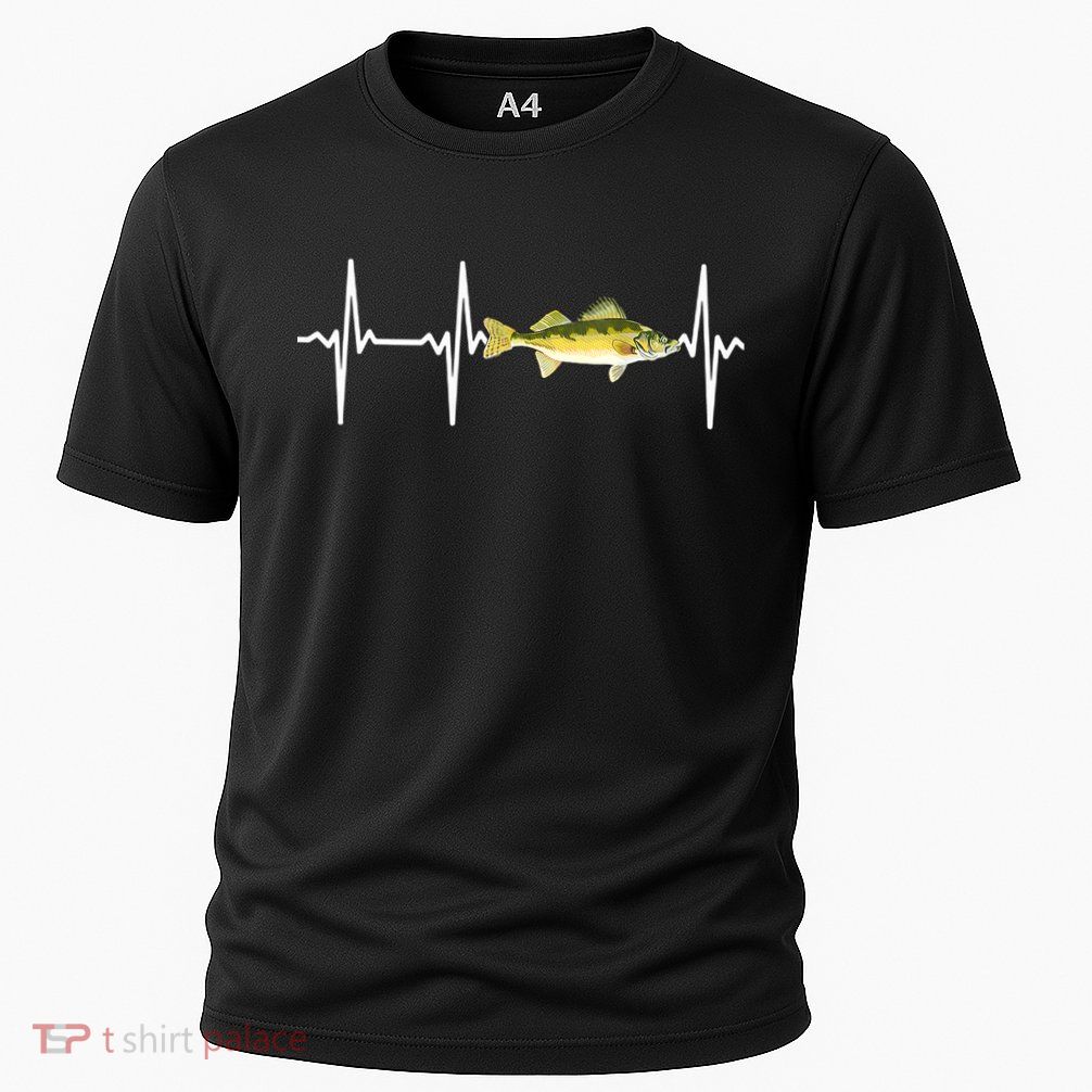 Fish Fishing Lovers Walleye Heartbeat For Freshwater Gift Performance Shirt