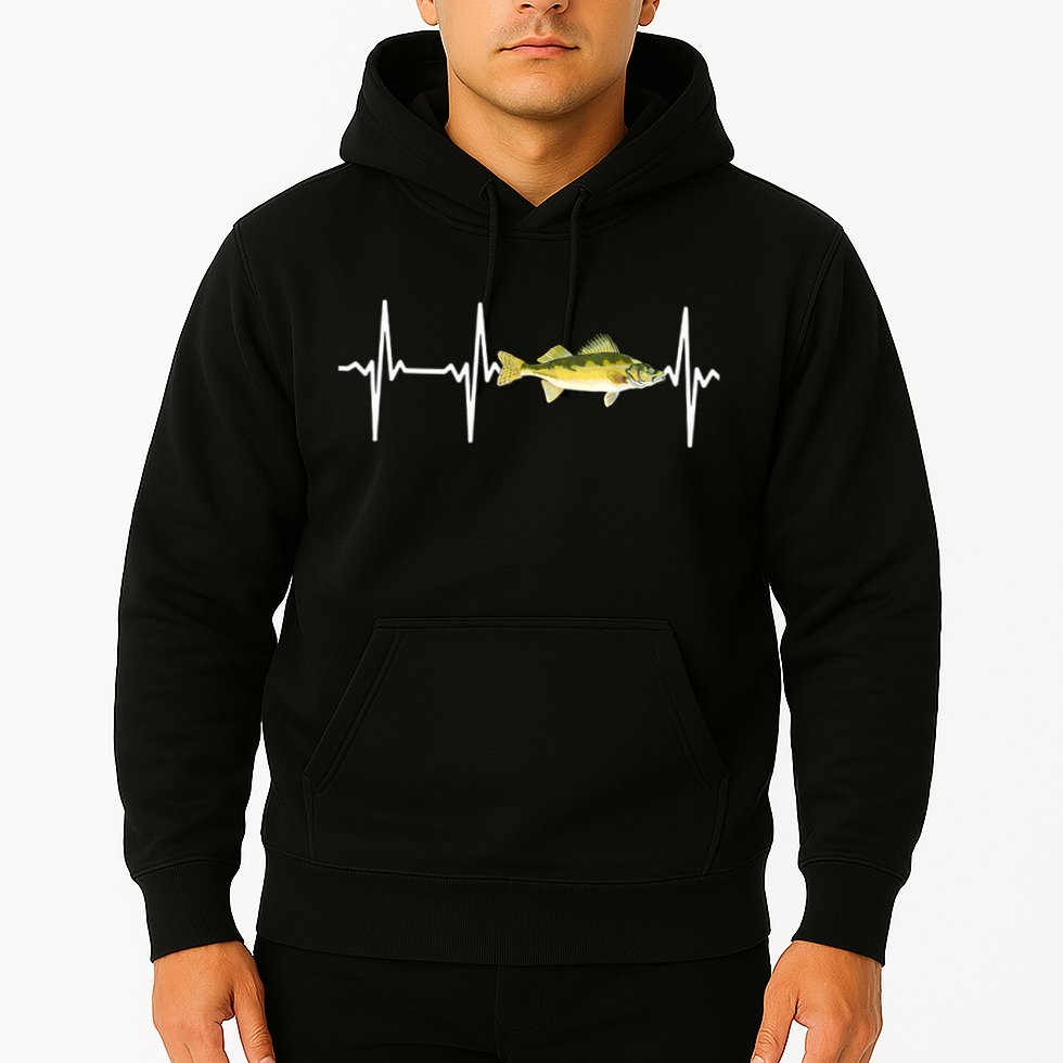 Fish Fishing Lovers Walleye Heartbeat For Freshwater Gift Hoodie